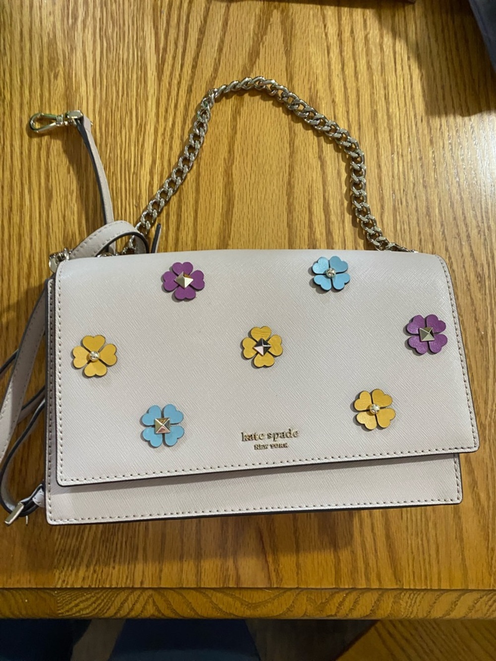 kate spade Cream Crossbody with Colorful Floral Studs
